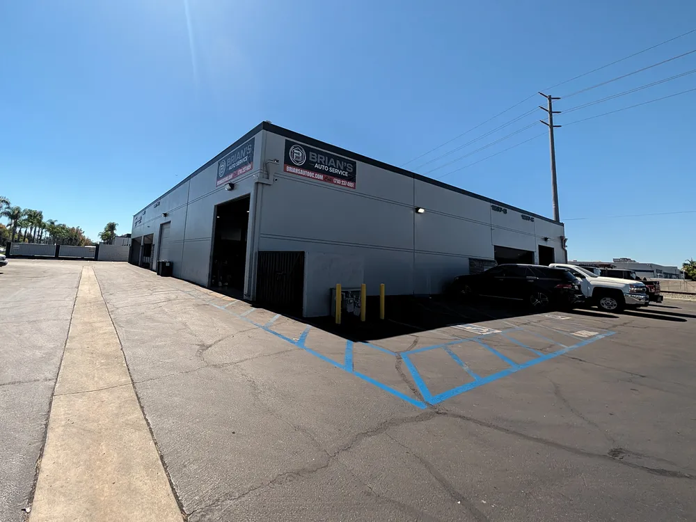 Brian's Auto Service building with customer and accessible parking